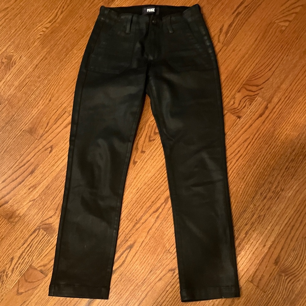 PAIGE Mayslie coated denim Black jeans size 24. Excellent condition